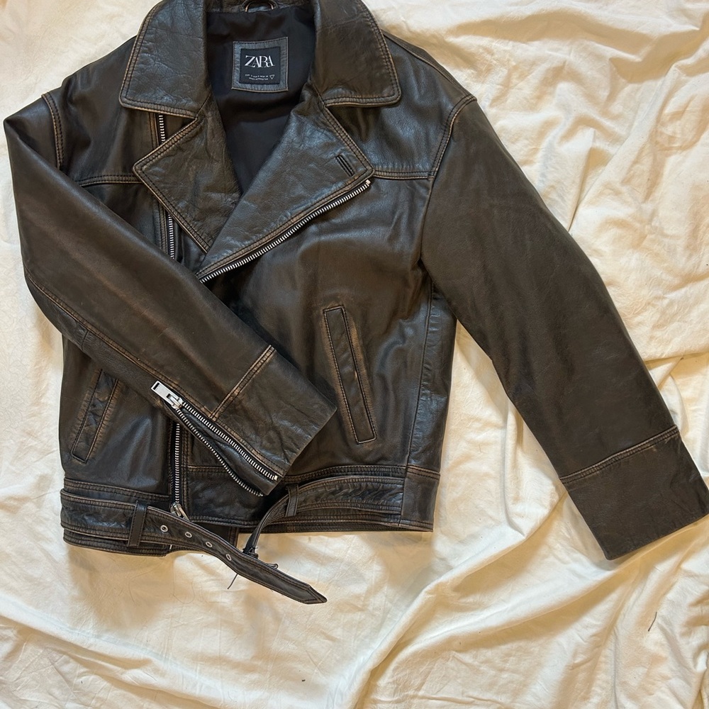 Zara Black Lightweight Shirt Jacket with Asymmetrical Zipper